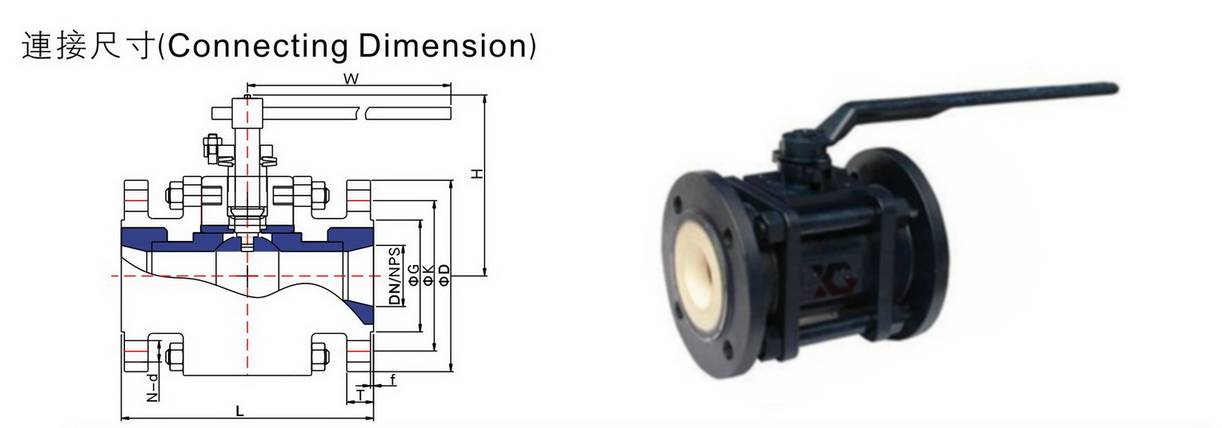 陶瓷球阀 耐磨陶瓷球阀 Q41TC结构图与尺寸表